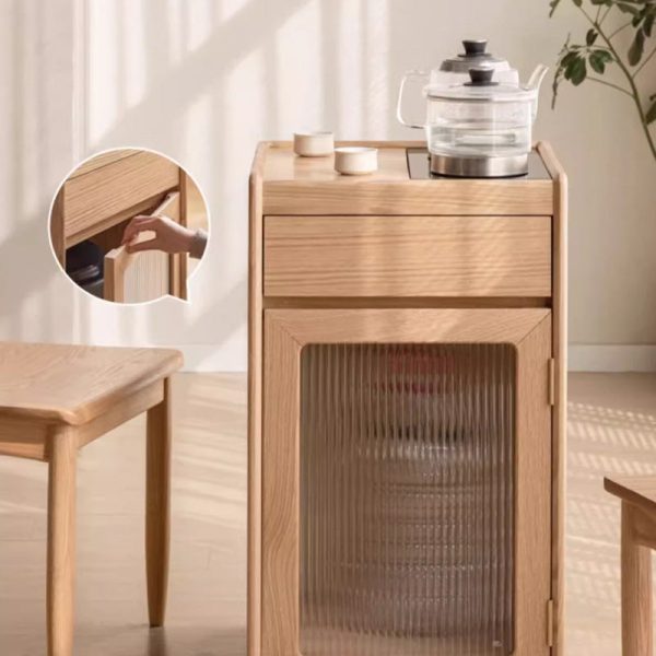 Modern Minimalist Removable Rectangular Solid Wood End Table 1-Drawer For Living Room - Image 16