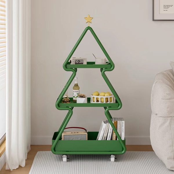 Modern Art Deco Removable Christmas Tree Glass Stainless Steel Side Table 3-Tier For Living Room - Image 16