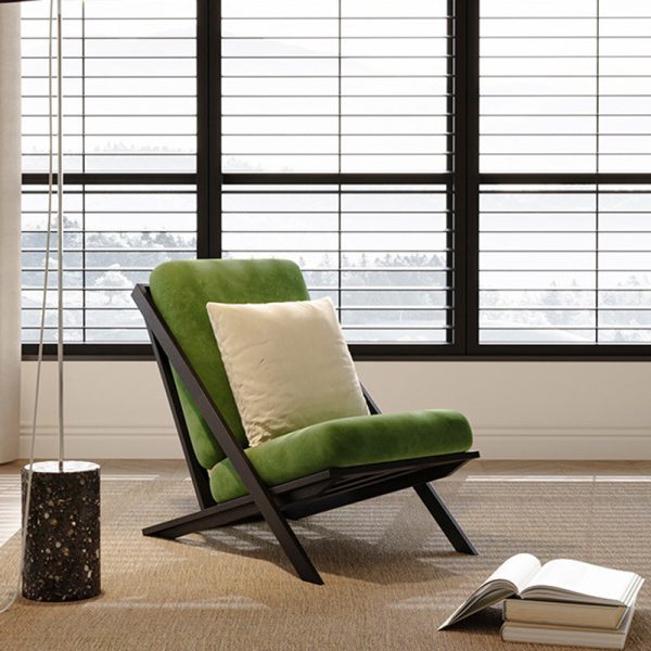Contemporary Scandinavian Square Velvet Sponge Carbon Steel Recliner Backrest For Living Room - Image 4