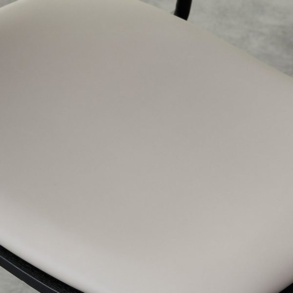 Contemporary Scandinavian Square Leather Metal Dining Chair Backrest Armless For Dining Room - Image 6