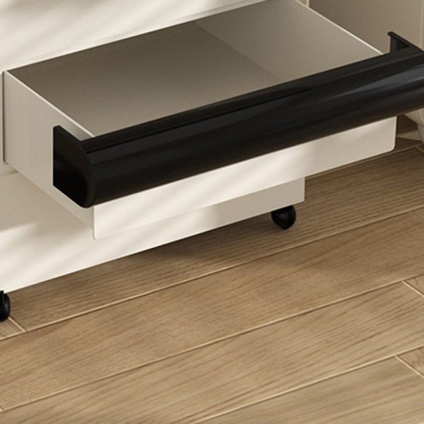 Contemporary Scandinavian Rectangular Cubic Rounded Handle ABS Nightstand 2/3/4 Drawer Movable For Bedroom - Image 8