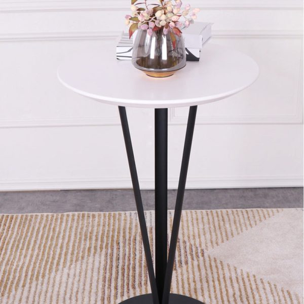 Modern Minimalist Round Iron Steel Plate Bar Table For Dining Room - Image 20
