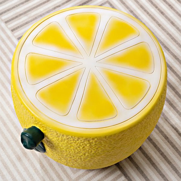 Modern Art Deco Lemon Leaf Round Plastic Chair Backless Armless For Bedroom - Image 7