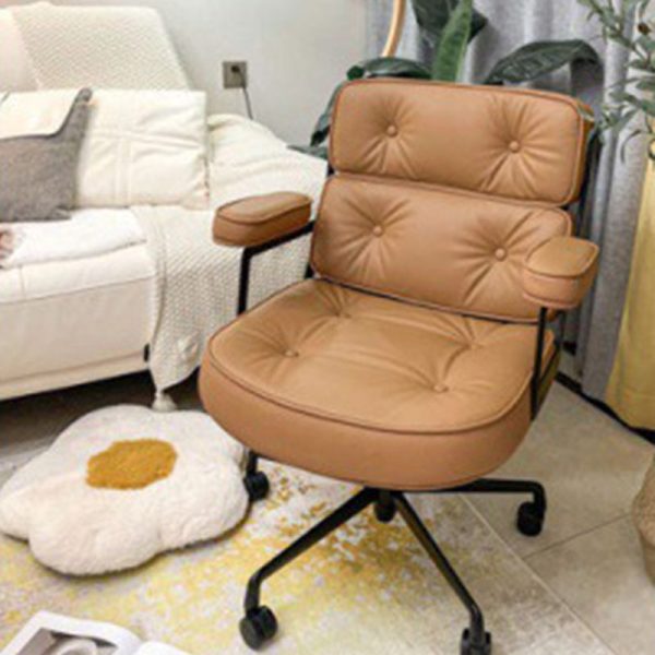 Modern Luxury Square PU Leather High Density Sponge Carbon Steel Desk Chair Backrest Armrest For Home Office - Image 13