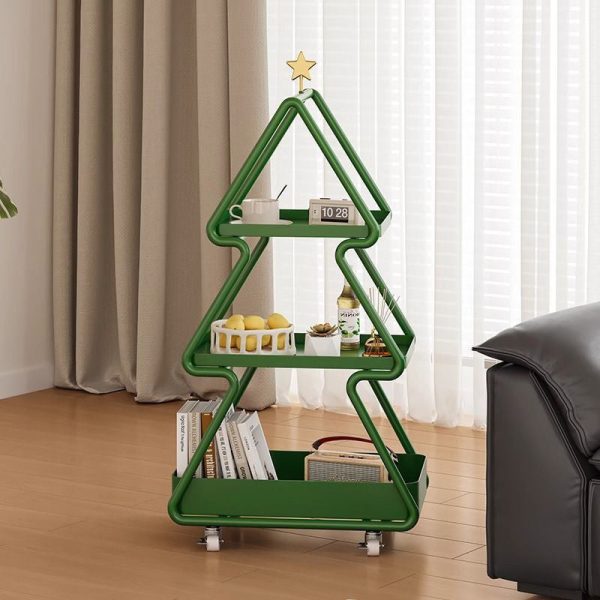 Modern Art Deco Removable Christmas Tree Glass Stainless Steel Side Table 3-Tier For Living Room - Image 14