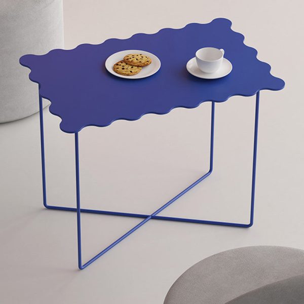Modern Minimalist Round Square Rectangular Iron End Table 1-Tier For Living Room - Image 2