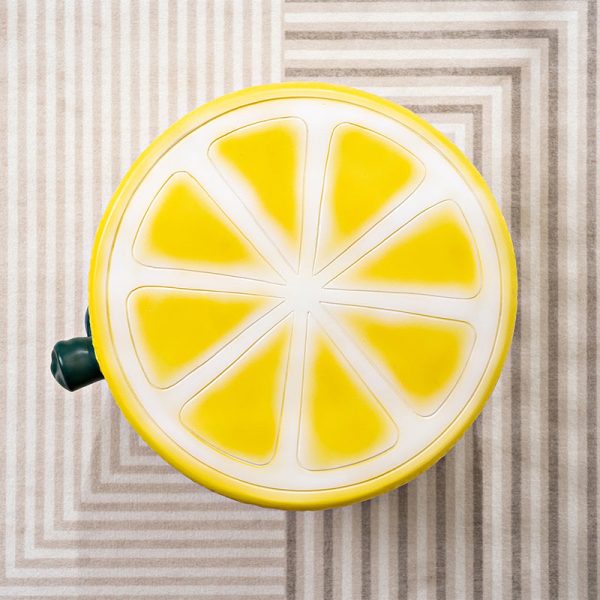 Modern Art Deco Lemon Leaf Round Plastic Chair Backless Armless For Bedroom - Image 6