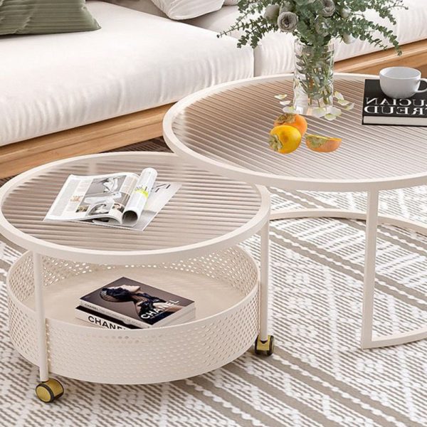Modern Minimalist Removable Round Glass Metal End Table 3-Tier For Living Room - Image 8