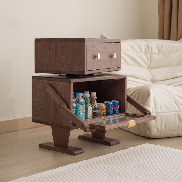 Contemporary Creative Kids Robot Rectangular Cubic Wood Nightstand Swivel 2-Cabinet For Bedroom - Image 10