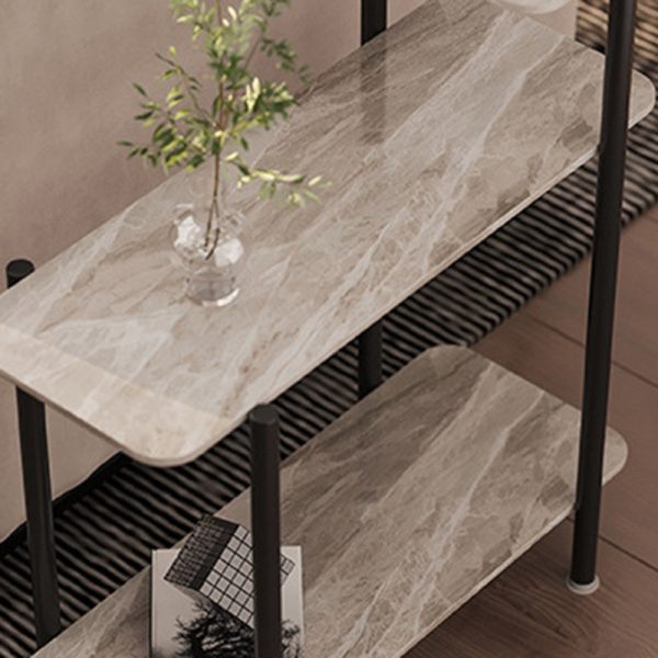 Contemporary Scandinavian Rectangle Rock Panel Steel Side Table 3-Tier For Living Room - Image 3