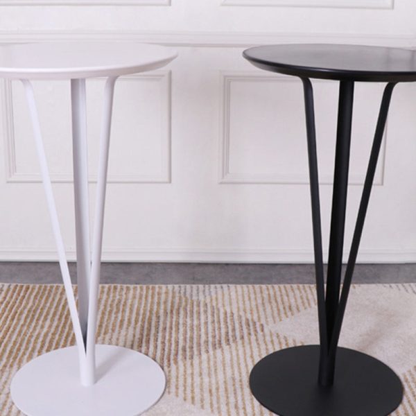 Modern Minimalist Round Iron Steel Plate Bar Table For Dining Room - Image 22