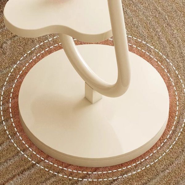 Modern Minimalist Floral Round Solid Wood Stainless Steel End Table 2-Tier For Living Room - Image 7