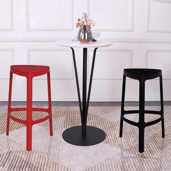 Modern Minimalist Round Iron Steel Plate Bar Table For Dining Room - Image 18