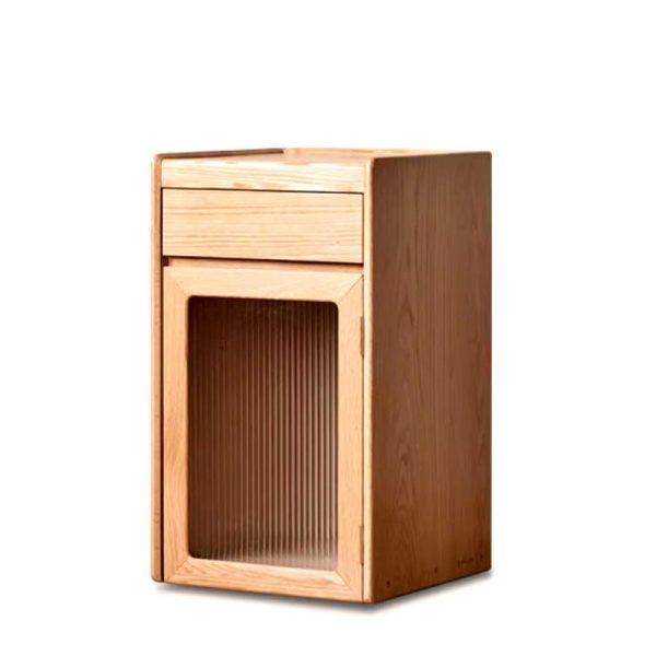 Modern Minimalist Removable Rectangular Solid Wood End Table 1-Drawer For Living Room - Image 18