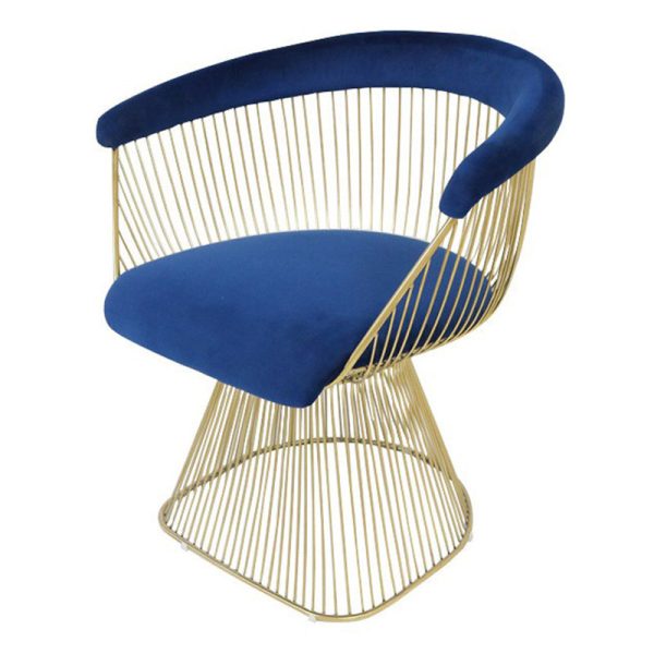 Modern Luxury Curve Hollow Oval Fabric Stainless Steel Accent Chair Backrest Arm For Living Room - Image 13