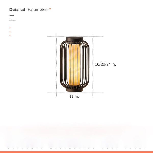 Floor Standing Stainless Steel Brown Modern Caged Outdoor Lanterns - Image 8