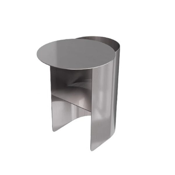 Modern Minimalist Round Stainless Steel End Table 2-Tier For Living Room - Image 8