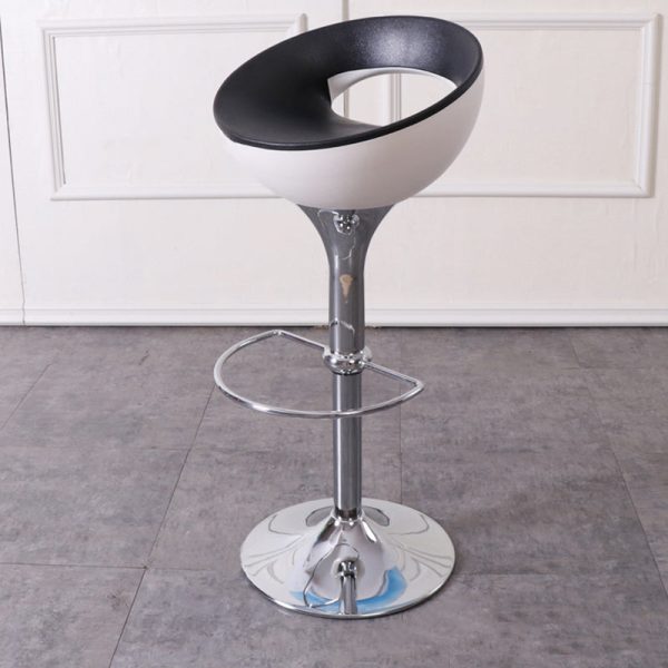 Modern Simplicity Iron ABS Round Bowl Hollowed Bar Stool Footrest Swivel For Kitchen - Image 10