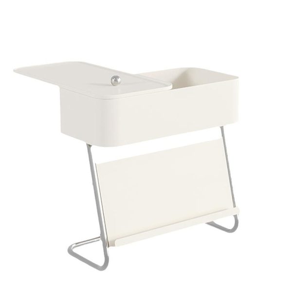 Contemporary Simplicity Rectangular Stainless Steel Side Table 1-Drawer For Living Room - Image 16