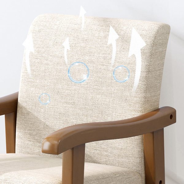 Modern Simplicity Rubber Wood Cotton And Linen Fabric Sponge Square Accent Chair & Table Set For Living Room - Image 9