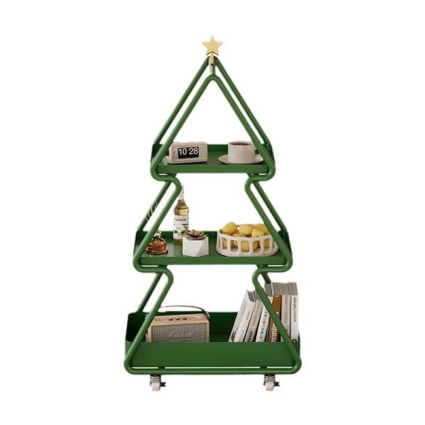 Modern Art Deco Removable Christmas Tree Glass Stainless Steel Side Table 3-Tier For Living Room - Image 17