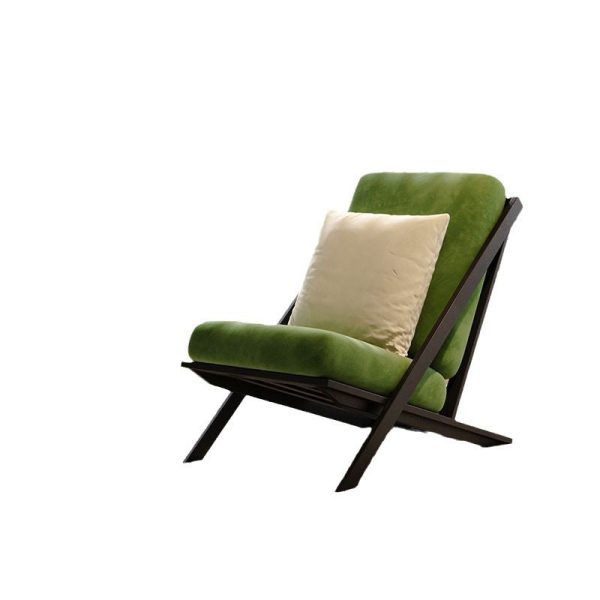 Contemporary Scandinavian Square Velvet Sponge Carbon Steel Recliner Backrest For Living Room - Image 16
