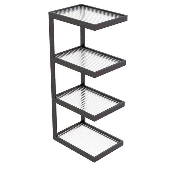 Modern Minimalist Rectangular Stripe Glass Iron Side Table 3/4 Tier For Living Room - Image 18