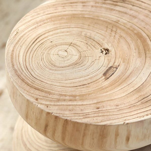 Traditional Vintage Round Column Wood End Table For Bedside - Image 8