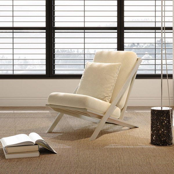 Contemporary Scandinavian Square Velvet Sponge Carbon Steel Recliner Backrest For Living Room - Image 5