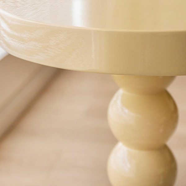 Traditional Vintage Round Beaded Wooden Coffee Table For Living Room - Image 7
