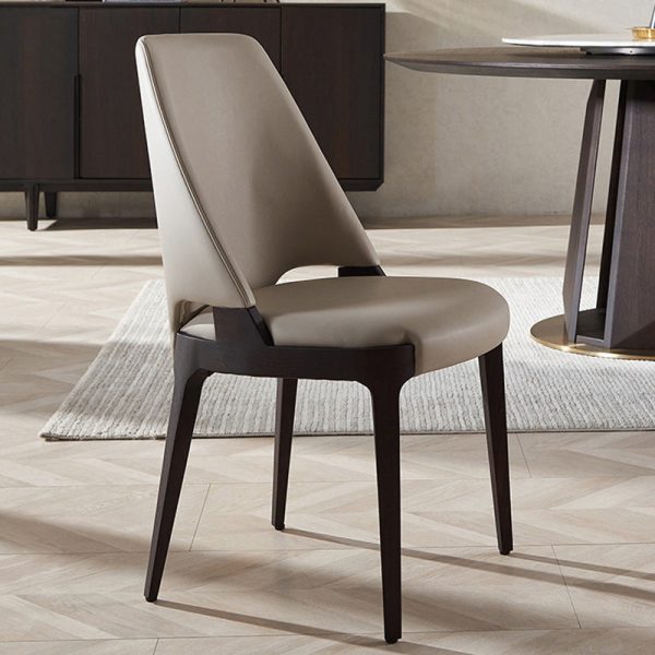 Contemporary Luxury Square Microfiber Leather Upholstered Dining Chair Backrest For Dining Room - Image 11