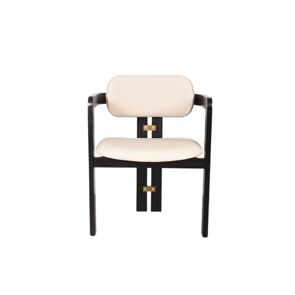 Traditional Chinese Ash Wood Leather Sponge Square Elliptical Dining Chair Backrest Armrest For Dining Room - Image 11