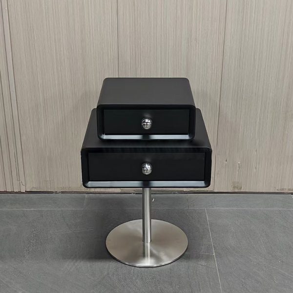 Modern Eclectic Rectangular Stainless Steel Pine End Table 2-Tier For Living Room - Image 13