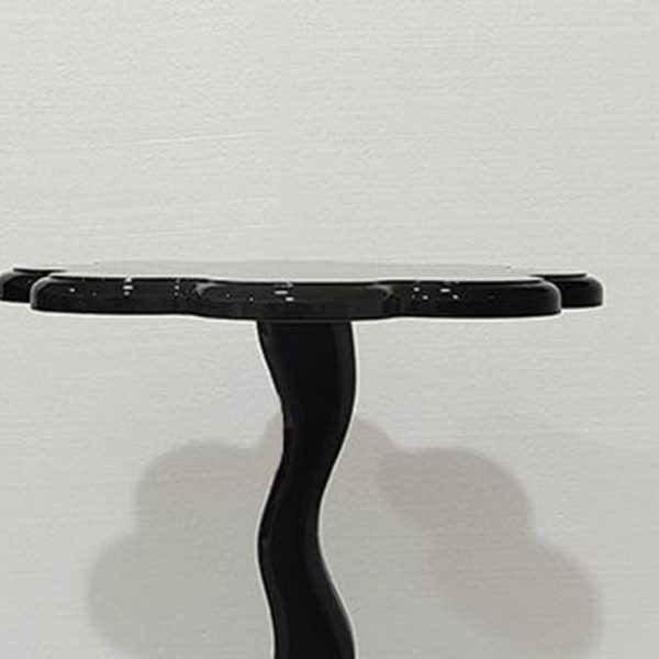 Contemporary Scandinavian Petal Flower Glass Stainless Steel End Table 1-Tier For Living Room - Image 5
