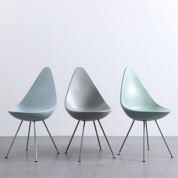 Contemporary Creative Water Drop Shape Plastic Dining Chair Backrest For Dining Room - Image 12