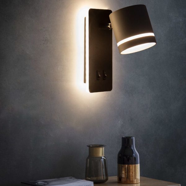 Nordic Minimalist Square Spotlight Rotatable LED Reading Wall Sconce Lamp