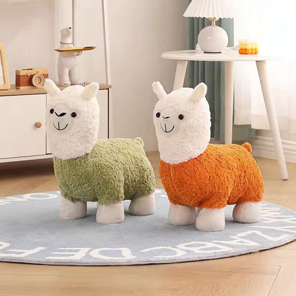 Contemporary Creative Alpaca Design Velvet Footstool Backrest For Living Room - Image 10
