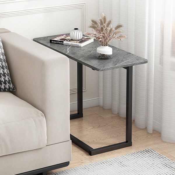 Contemporary Scandinavian Rectangular Tabletop Stainless Steel Plate Side Table 4-Leg For Living Room - Image 9
