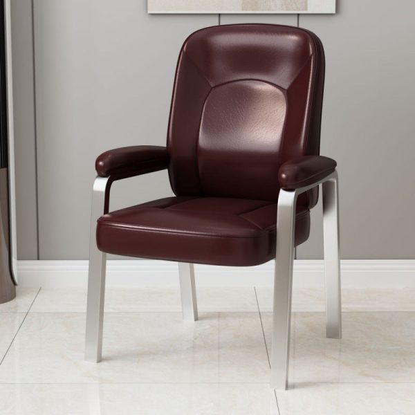 Modern Minimalist Square Leather Stainless Steel Dining Chair Backrest Arm For Dining Room - Image 5