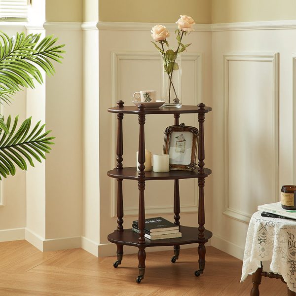 Traditional Vintage Square Wood End Table Wheels Four Legs For Living Room - Image 10