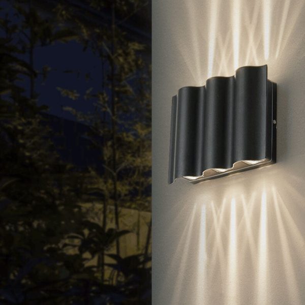 Modern Wave Aluminum Waterproof LED Outdoor Wall Sconce Lamp - Image 11