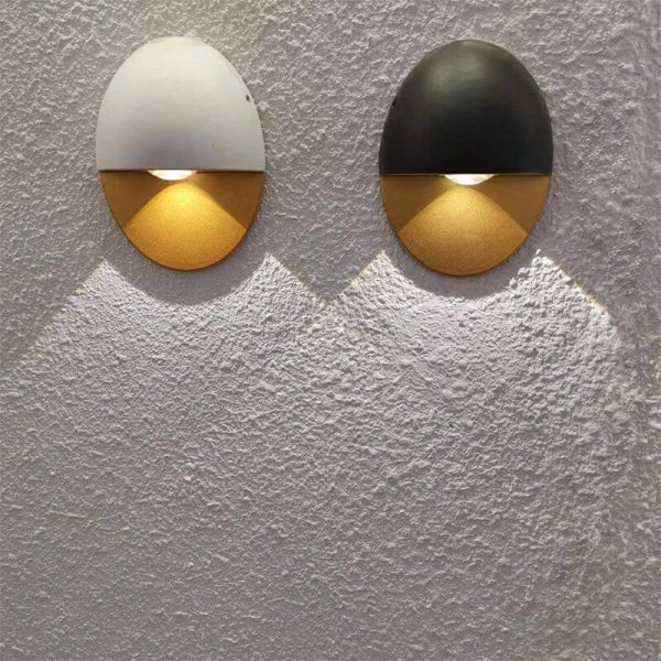 Modern Minimalist Oval Shape Aluminum Outdoor Waterproof LED Wall Sconce Lamp - Image 5