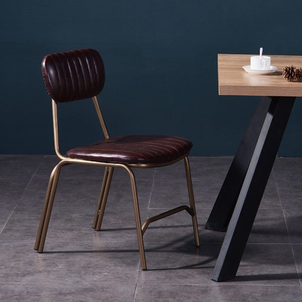 Contemporary Luxury Square PU Leather Upholstered Metal Frame Dining Chair Backrest Armless For Dining Room - Image 11