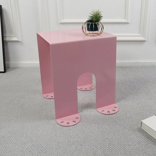 Modern Minimalist Square Table Top Cold Rolled Plate Side Table 4-Leg For Living Room - Image 20