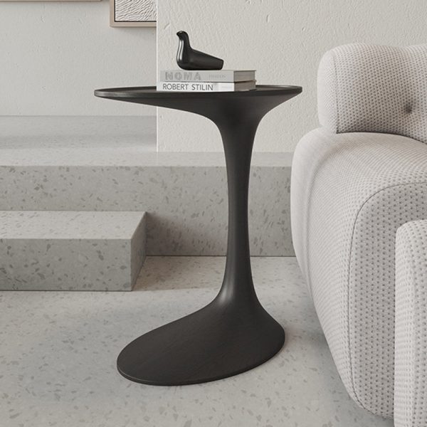 Modern Minimalist Oval Solid Wood End Table For Living Room - Image 2