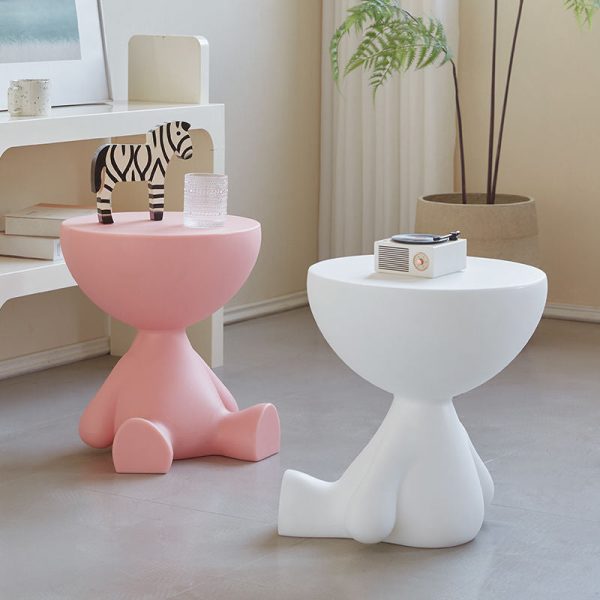Modern Minimalist Small Flat Round PP End Table 1-Tier For Living Room - Image 11