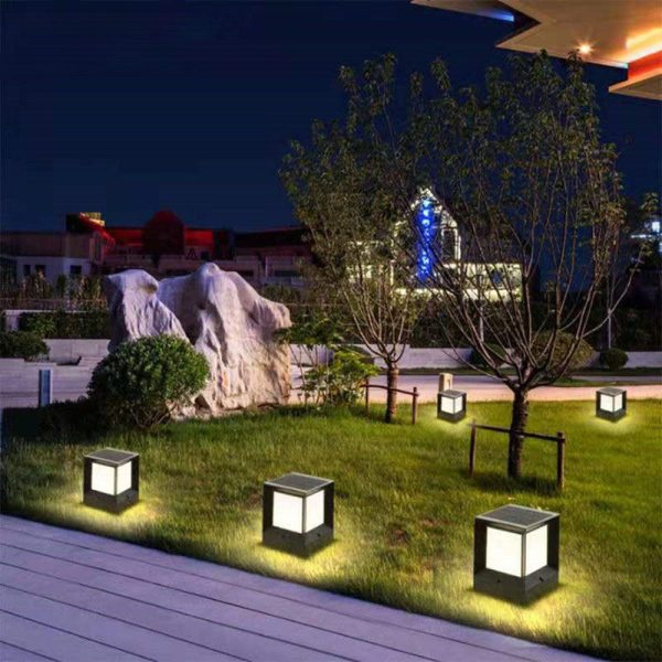 Modern Simple Solar Quadrupole Waterproof Outdoor Garden Column Post Head Light - Image 19