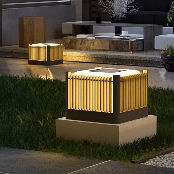 Modern Simplicity Solar Square Cube Stainless Steel Round LED Outdoor Landscape Light For Garden - Image 20