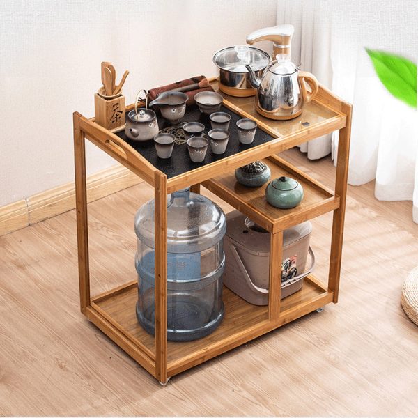 Modern Minimalist Rectangle Solid Wood End Table 3-Tier For Living Room - Image 10