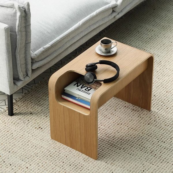 Modern Minimalist Rectangular Solid Wood End Table Storage For Living Room - Image 15